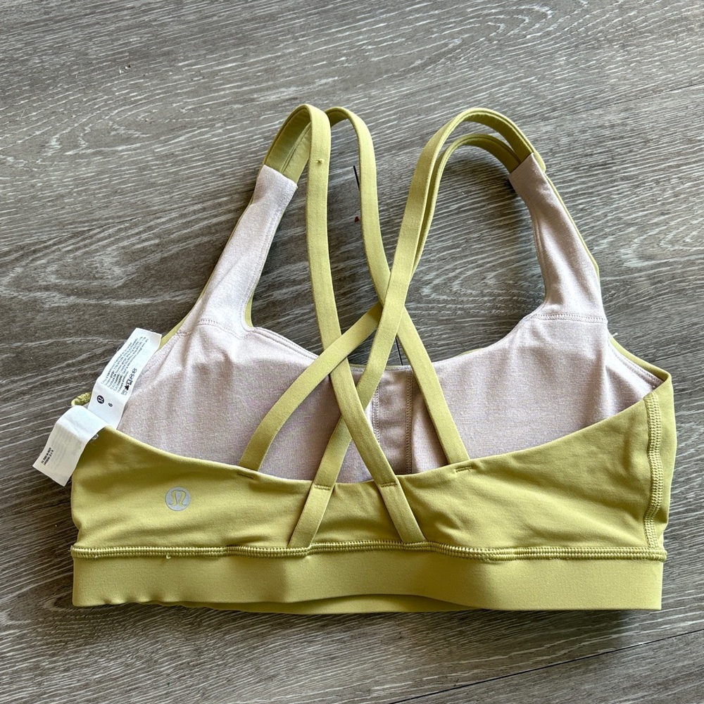 lululemon athletica Olive-Yellow Strappy Crossback Sports Bra